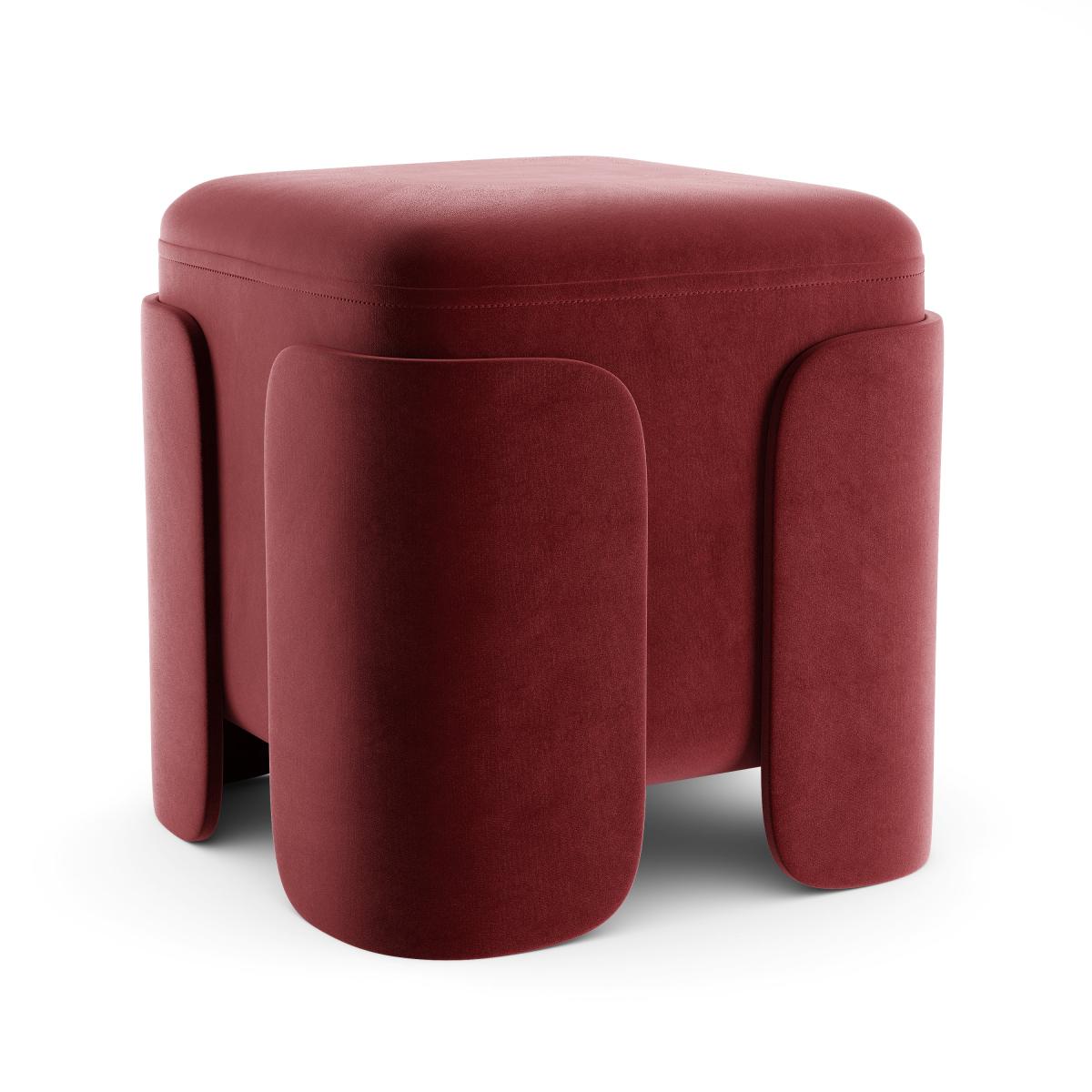 Hailey Velvet Footstool Mulberry – image 4