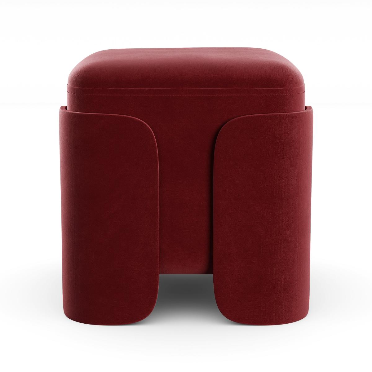 Hailey Velvet Footstool Mulberry – image 5