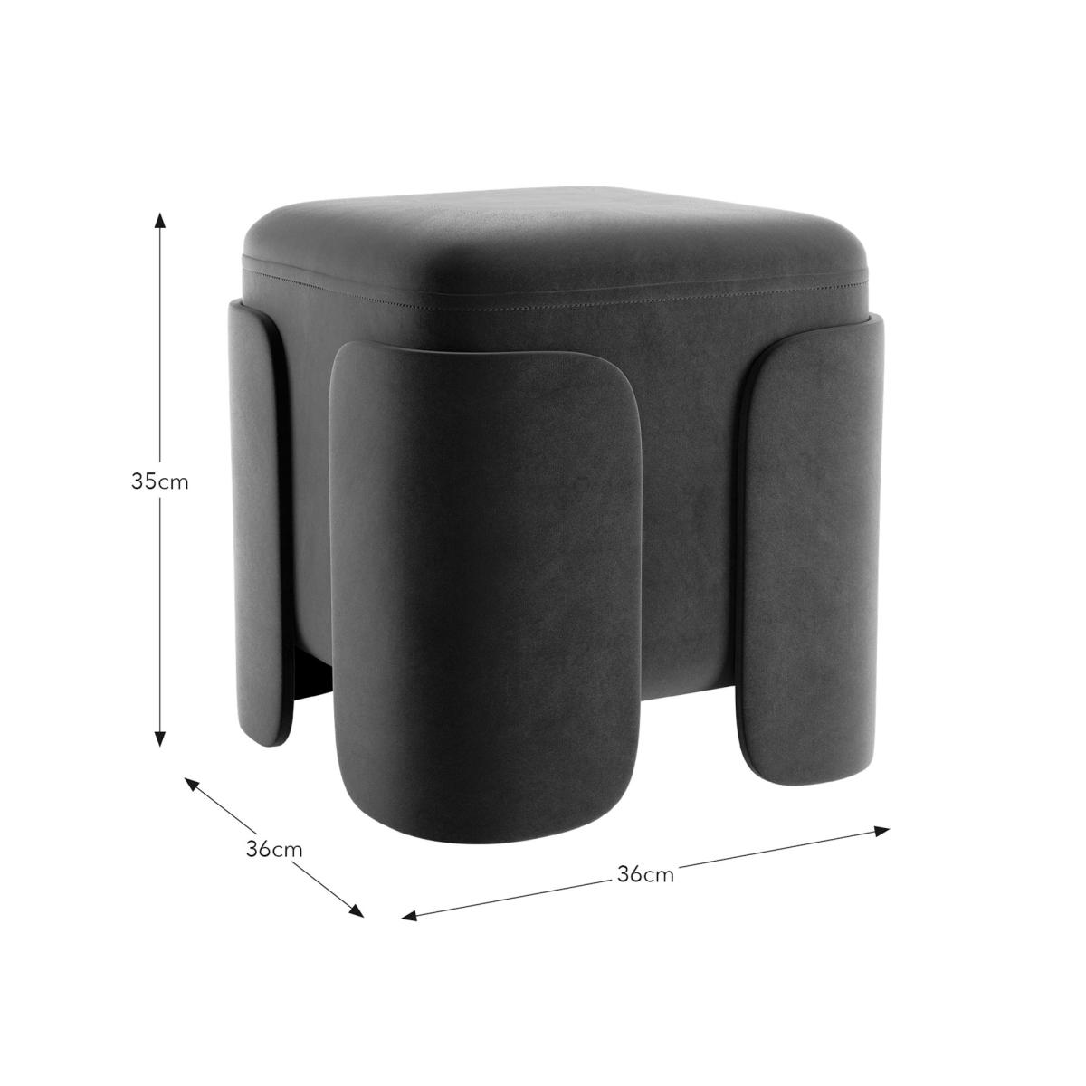 Hailey Velvet Footstool Mulberry – image 7