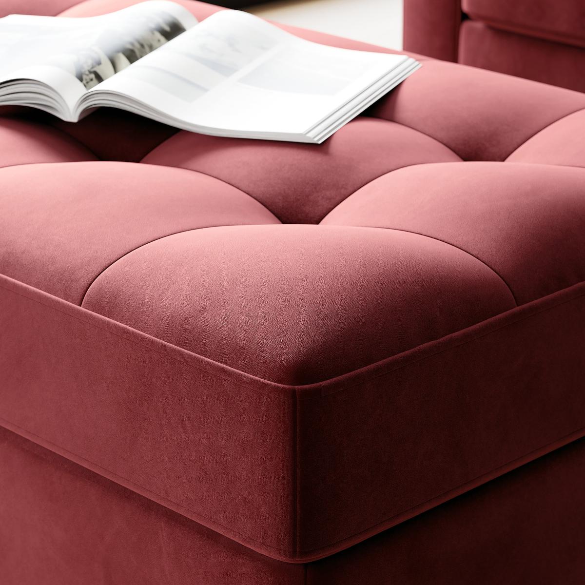 Zoe Velvet Footstool Mulberry – image 4
