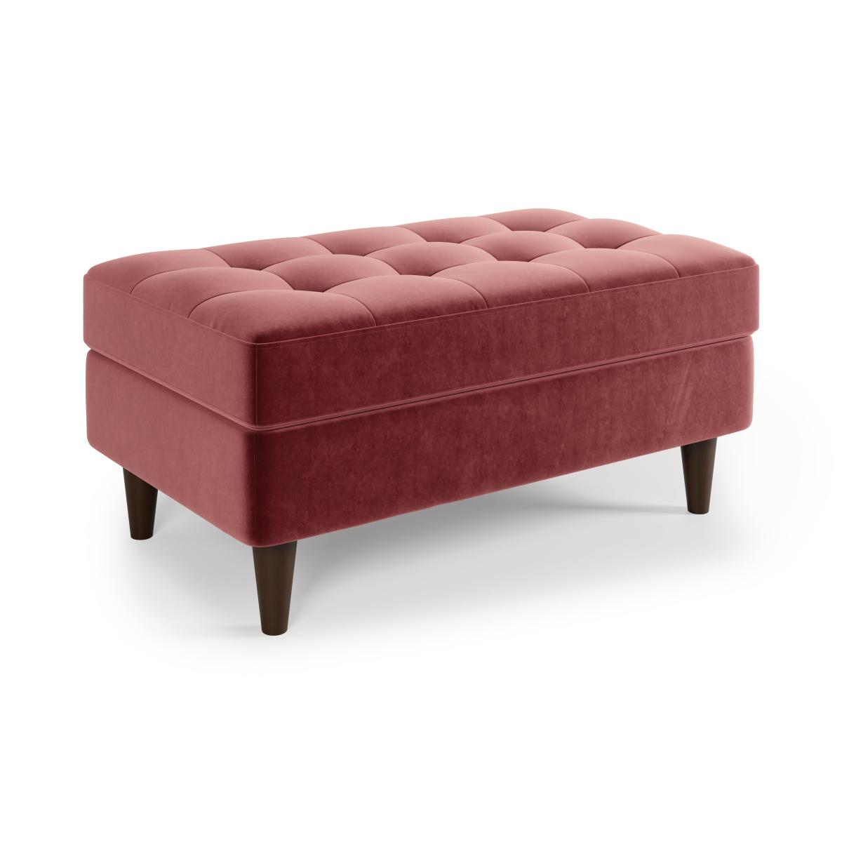 Zoe Velvet Footstool Mulberry – image 6