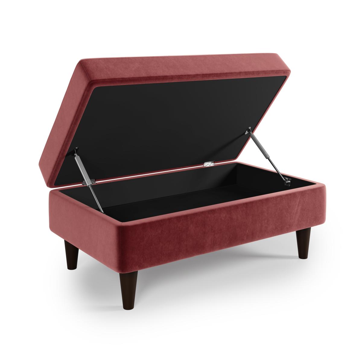 Zoe Velvet Footstool Mulberry – image 7