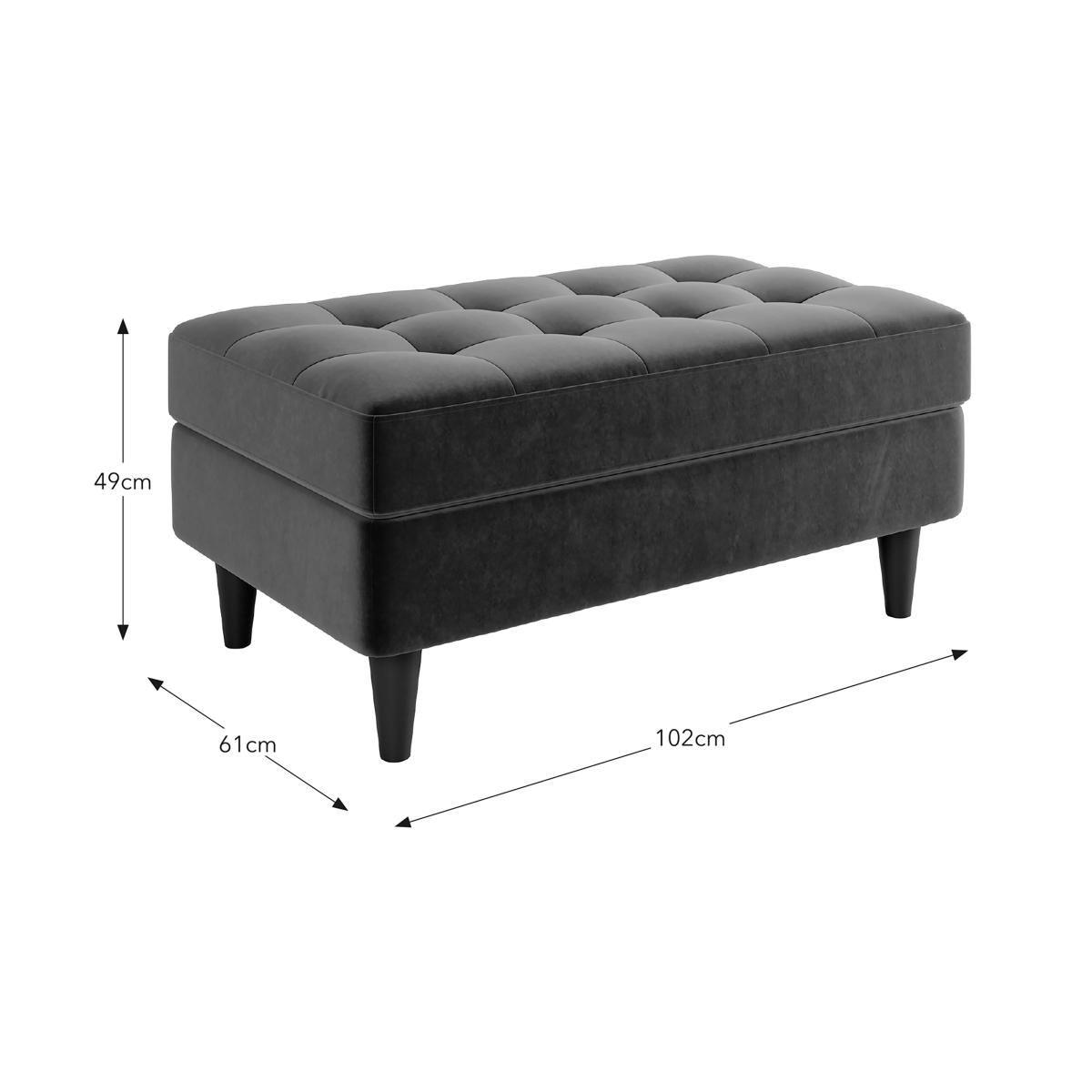 Zoe Velvet Footstool Mulberry – image 8