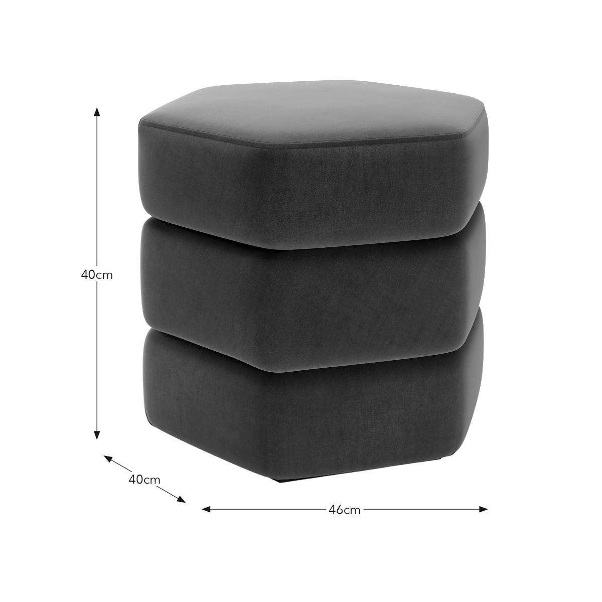 Ingrid Hexagon Storage Footstool, Velvet Olive – image 8