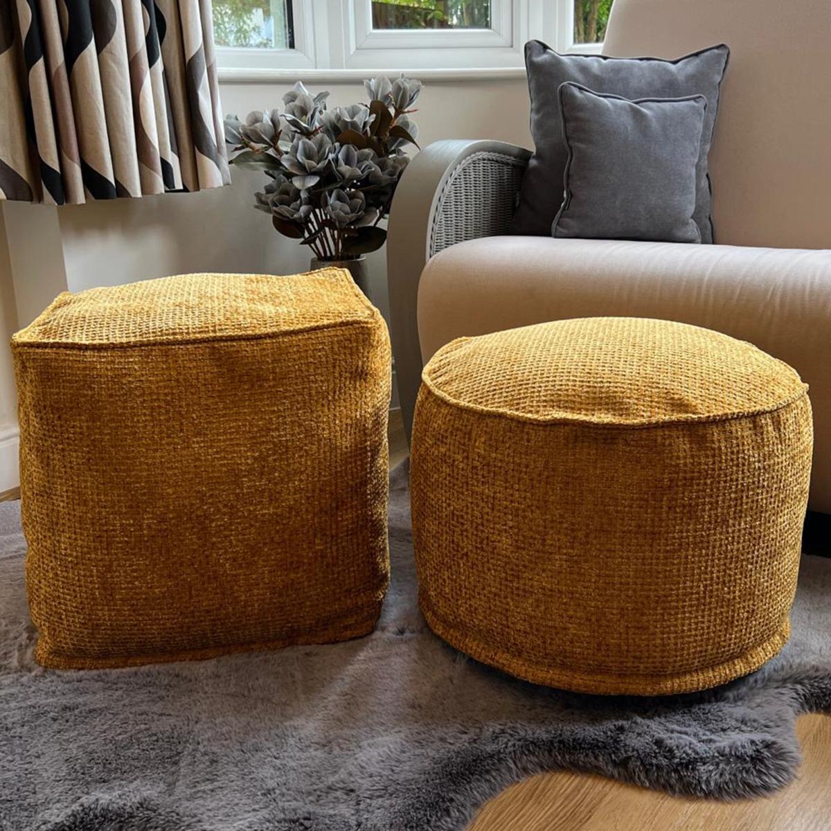 Daro Waffle Cube Pouffe Yellow – image 4