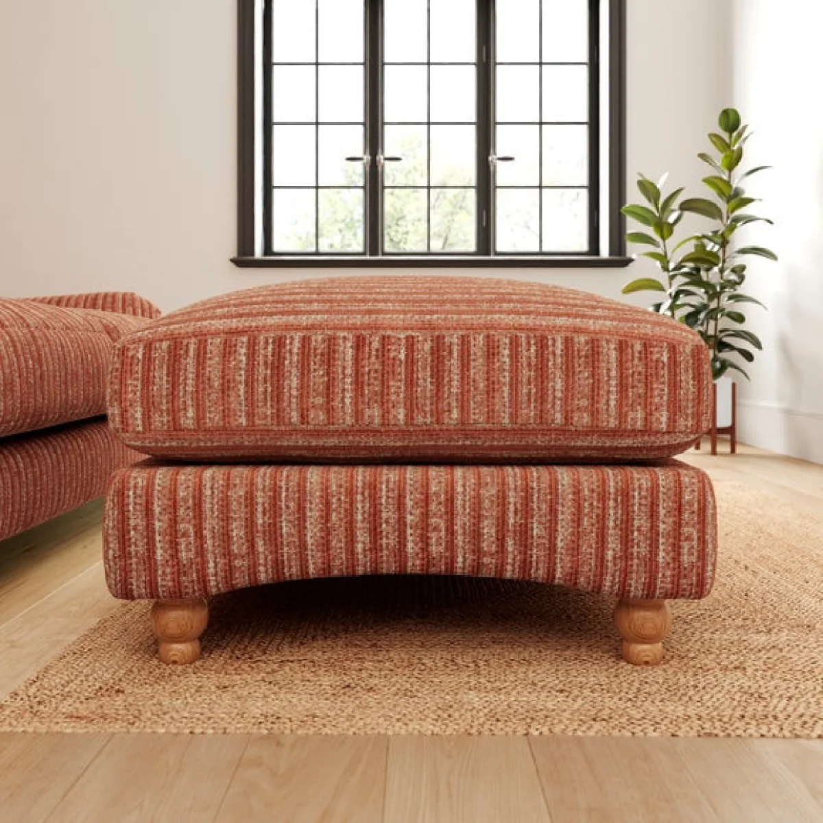 Martha Chunky Chenille Stripe Footstool – image 2