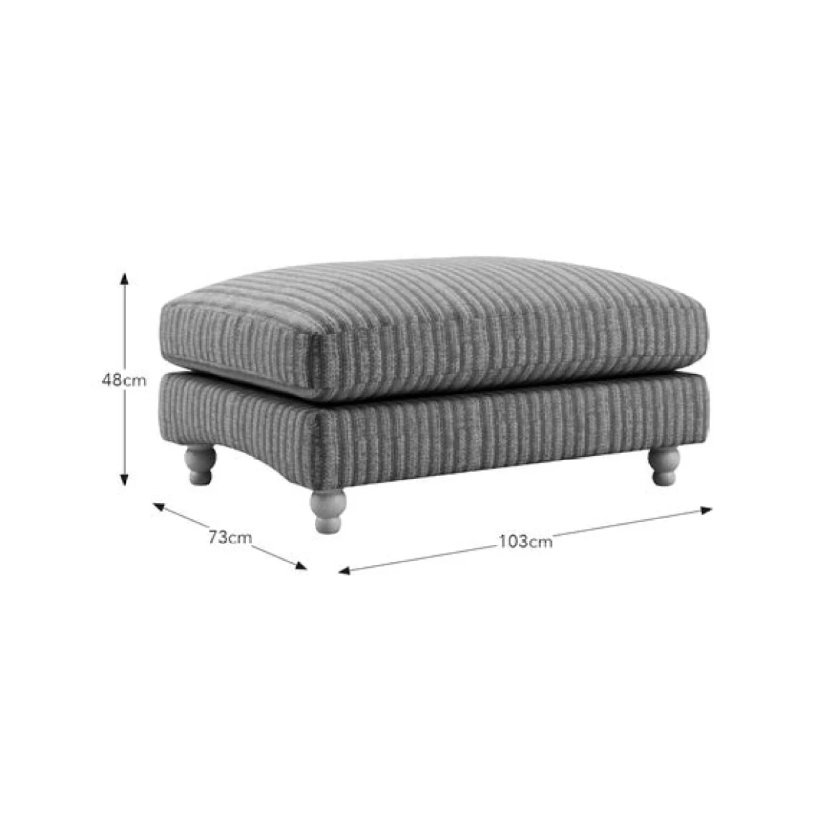 Martha Chunky Chenille Stripe Footstool – image 6