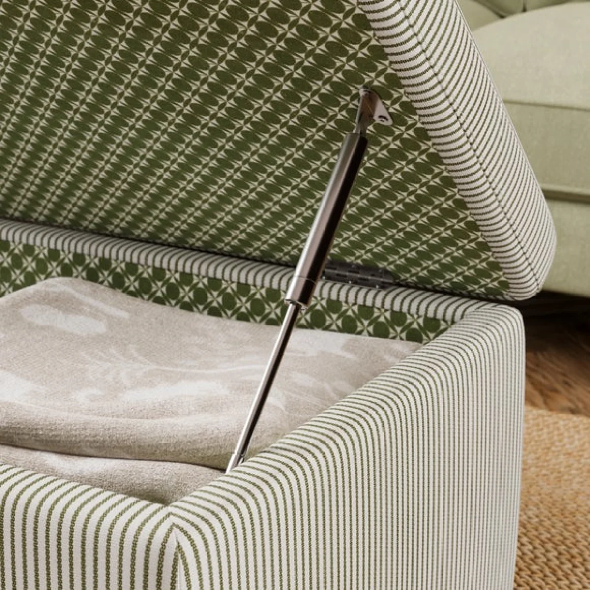 Box Chest Tiny Stripe Storage Footstool – image 3
