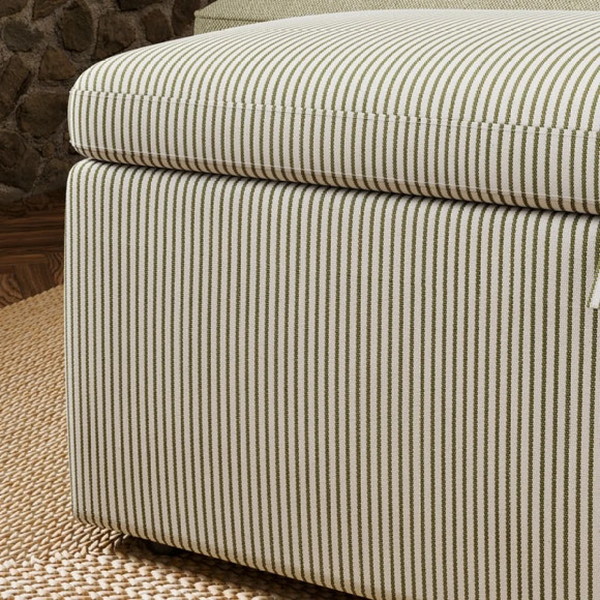Box Chest Tiny Stripe Storage Footstool – image 4