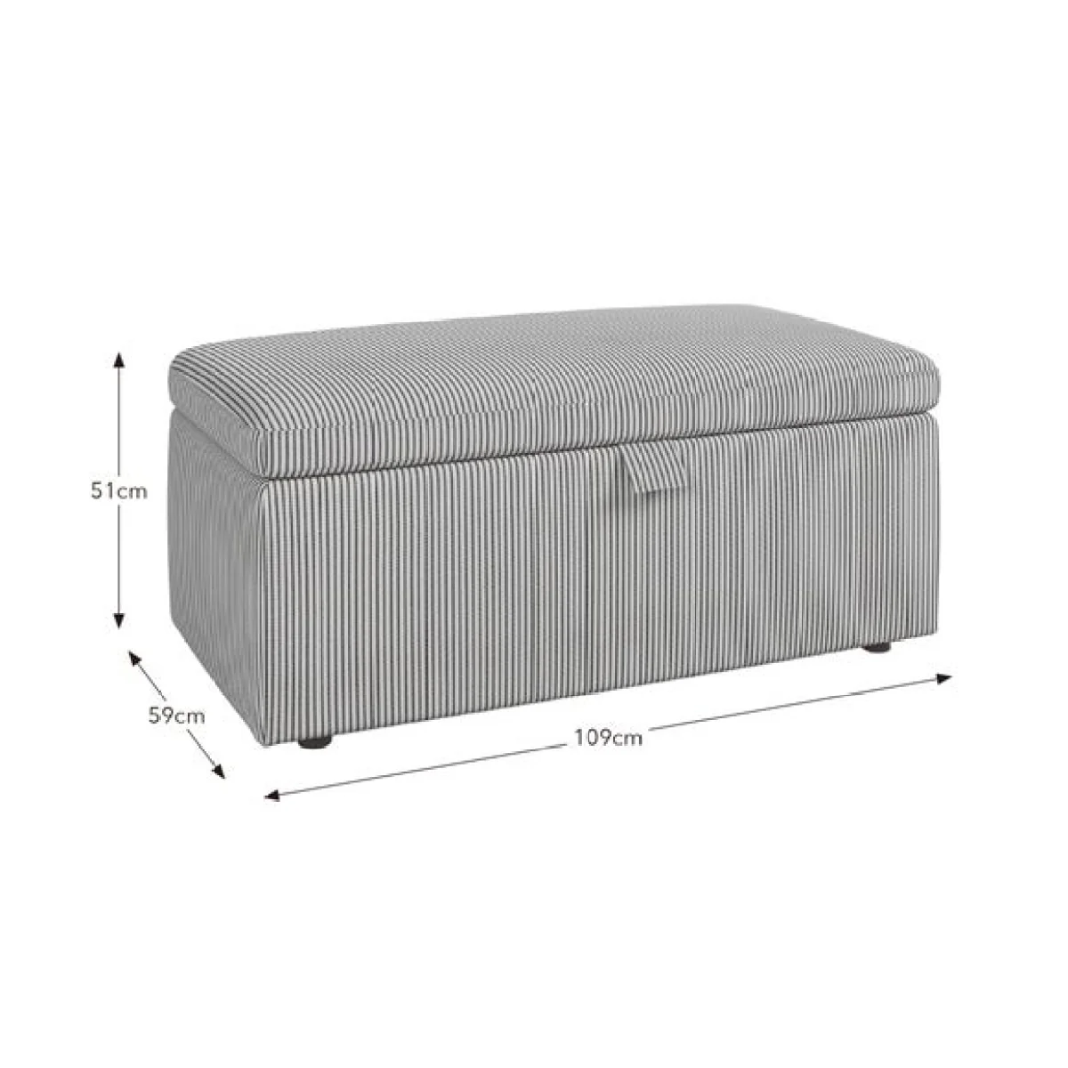 Box Chest Tiny Stripe Storage Footstool – image 9