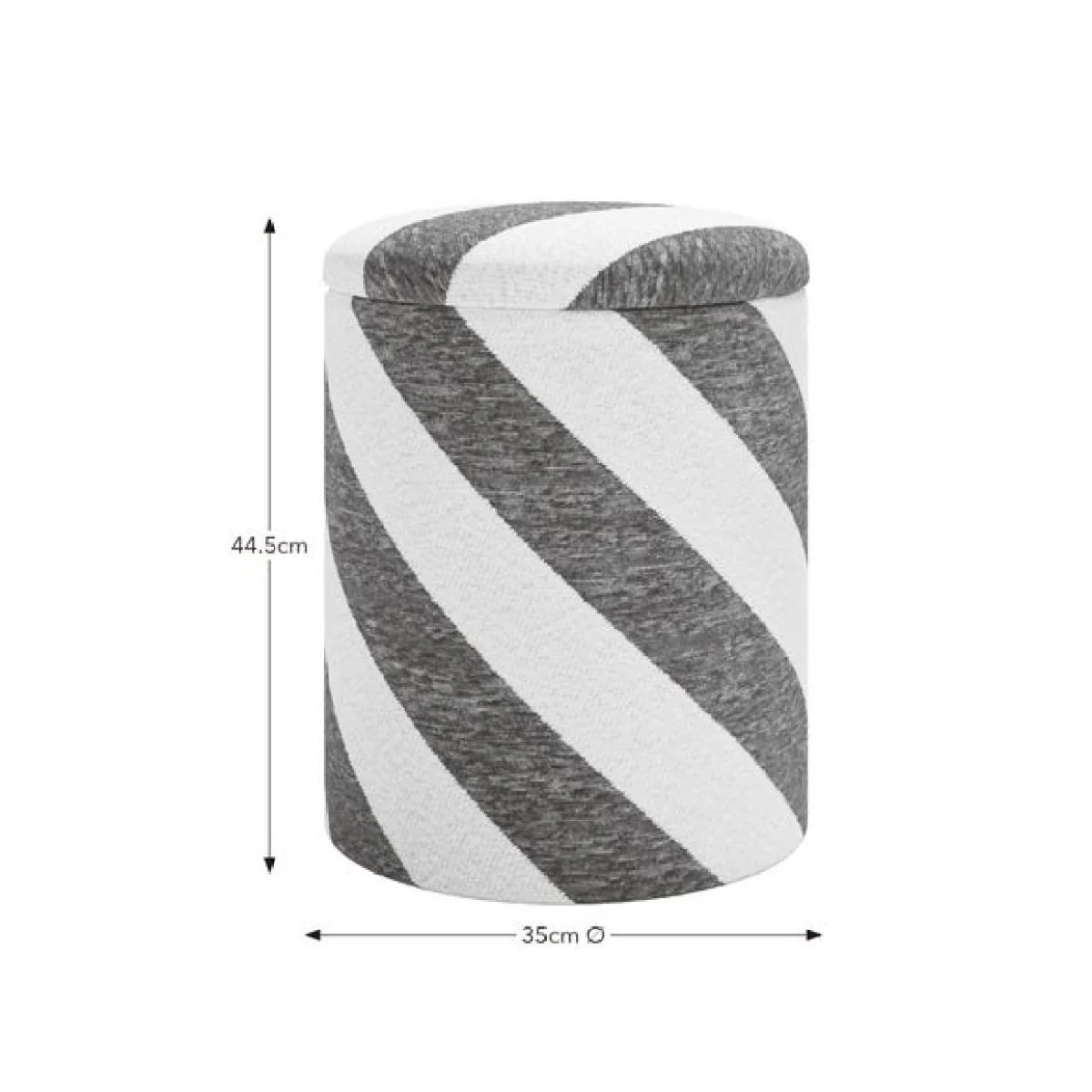 Diagonal Stripe Chenille Round Tray Table Storage Footstool – image 9