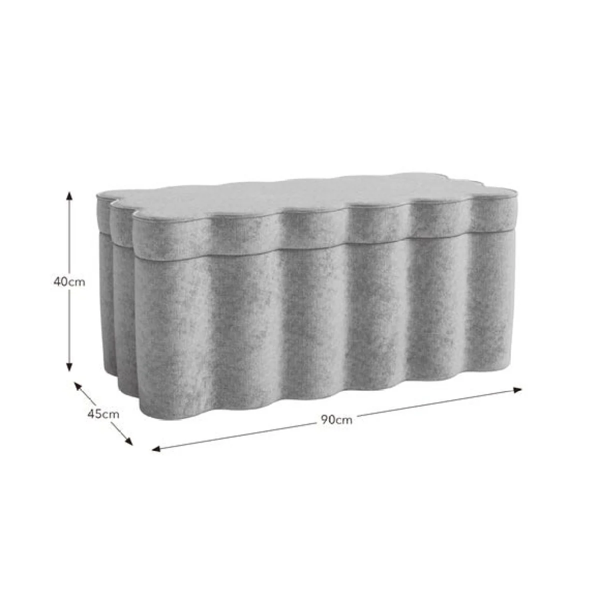 Wavie Luxe Chenille Storage Ottoman – image 9