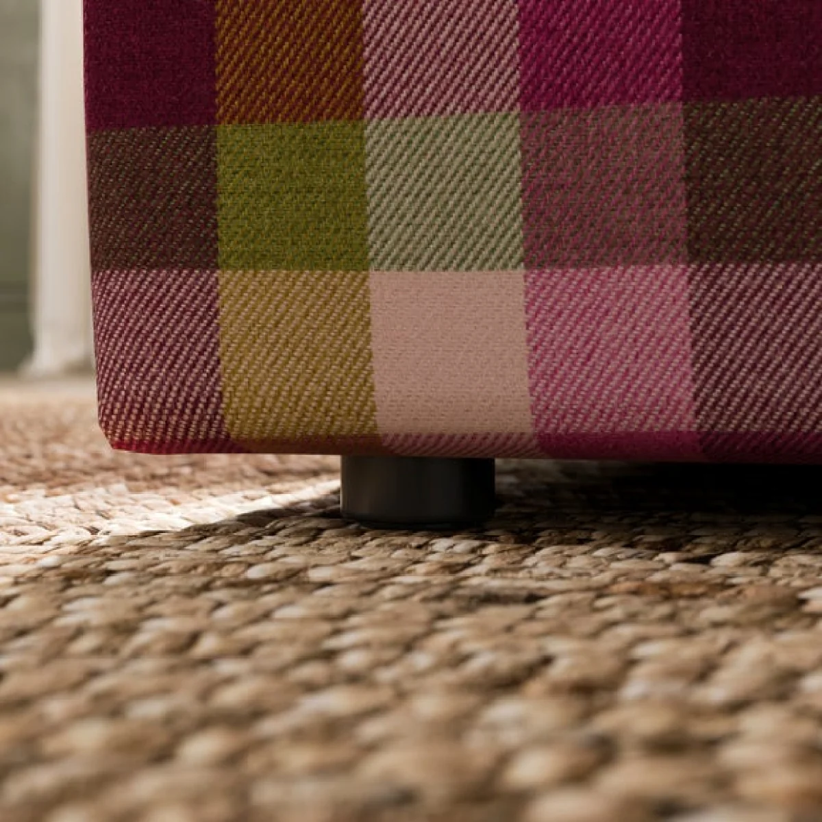 Box Chest Bright Check Storage Footstool – image 5