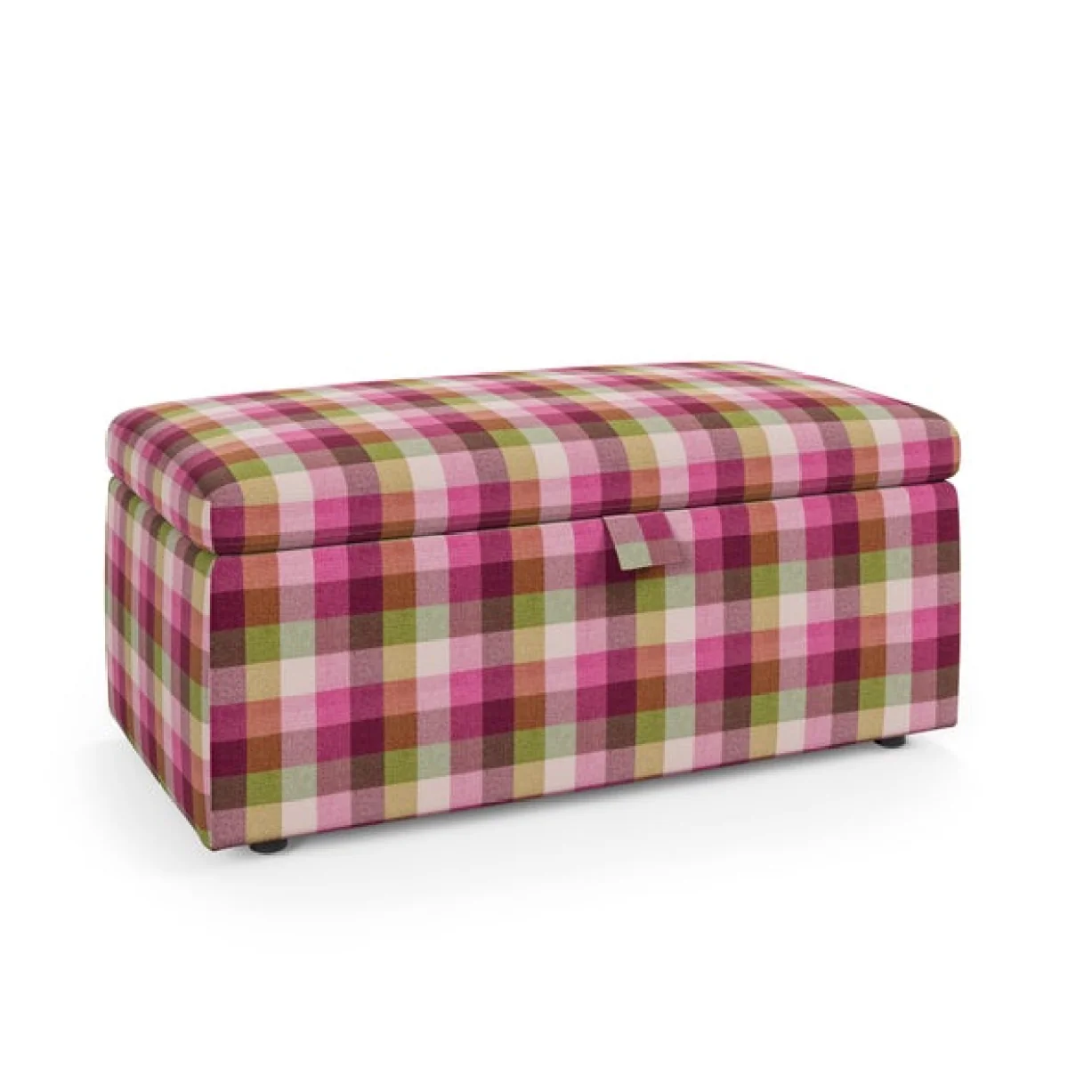 Box Chest Bright Check Storage Footstool – image 7