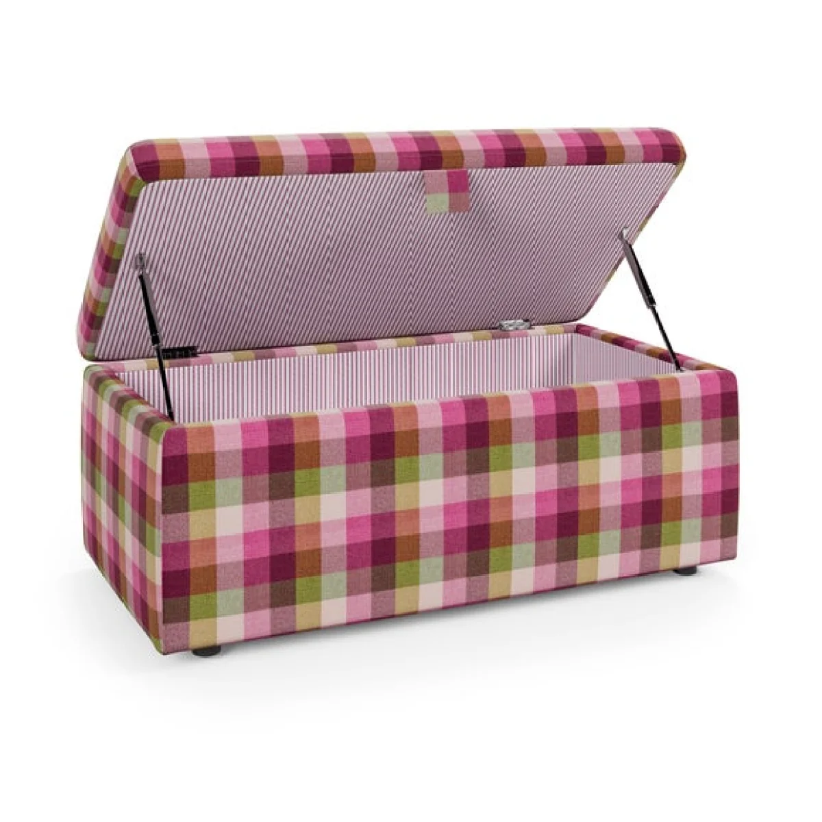Box Chest Bright Check Storage Footstool – image 8