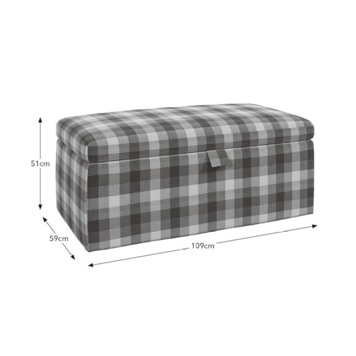Box Chest Bright Check Storage Footstool – image 9