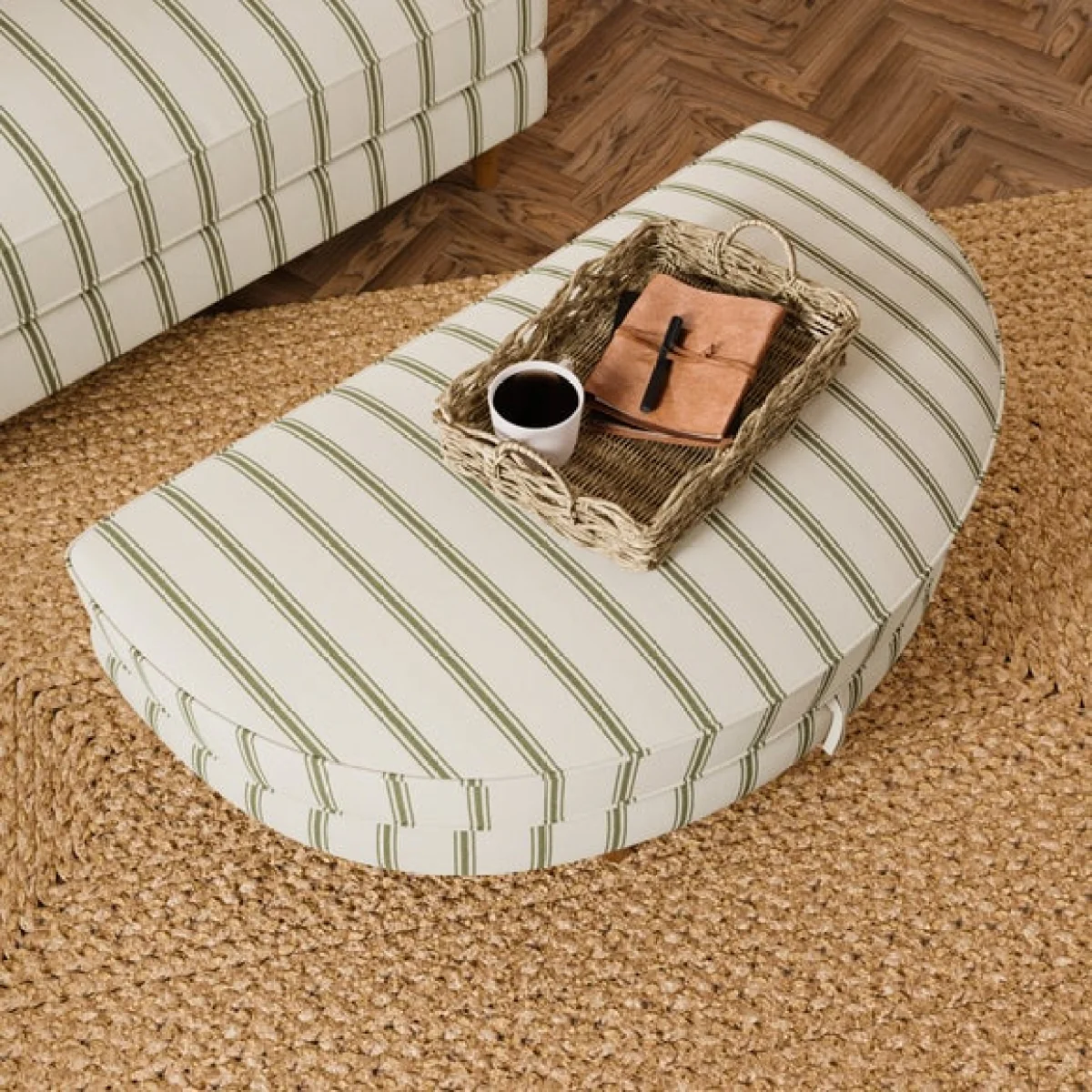 Beatrice II Folkstone Stripe Oval Snuggle Storage Footstool – image 4