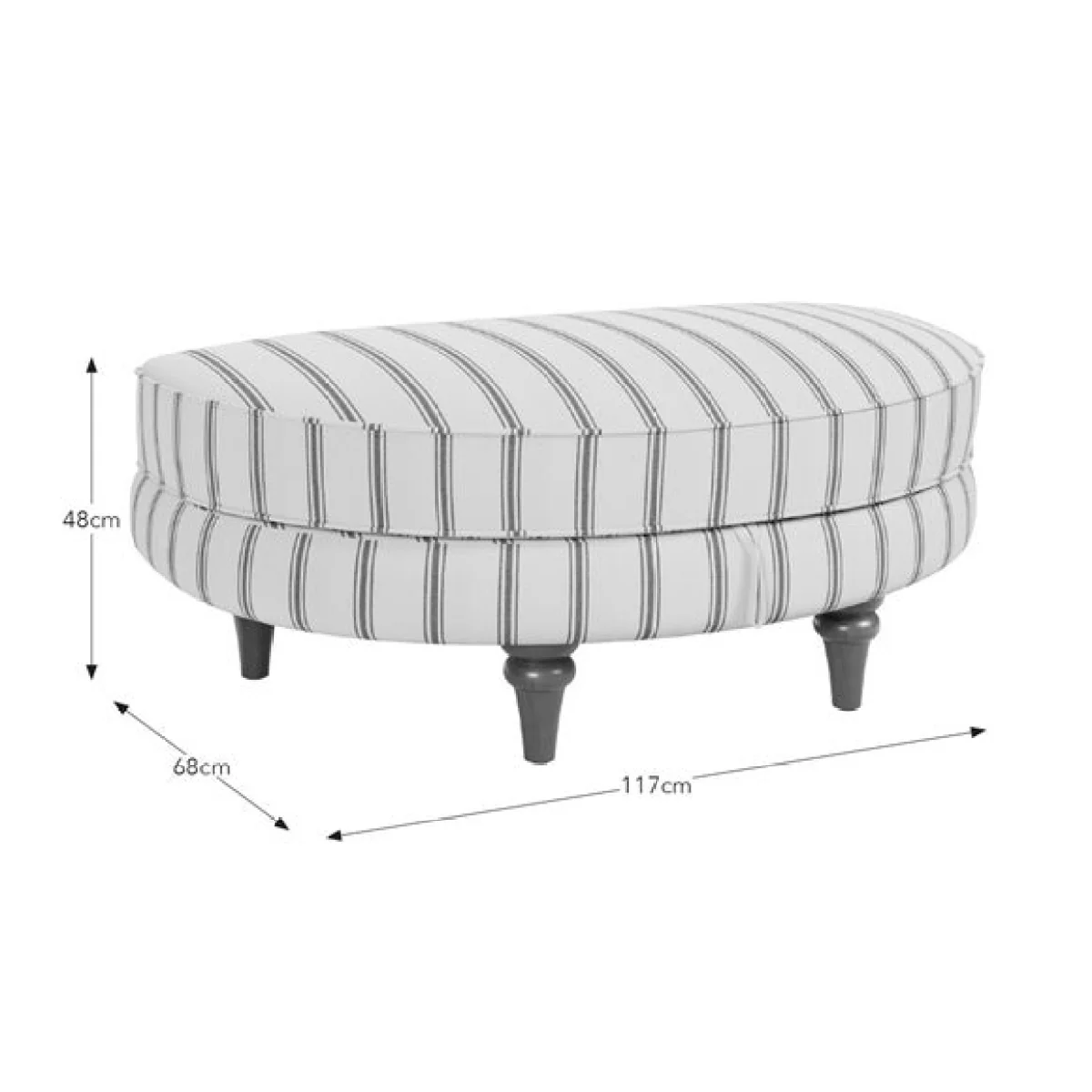Beatrice II Folkstone Stripe Oval Snuggle Storage Footstool – image 9