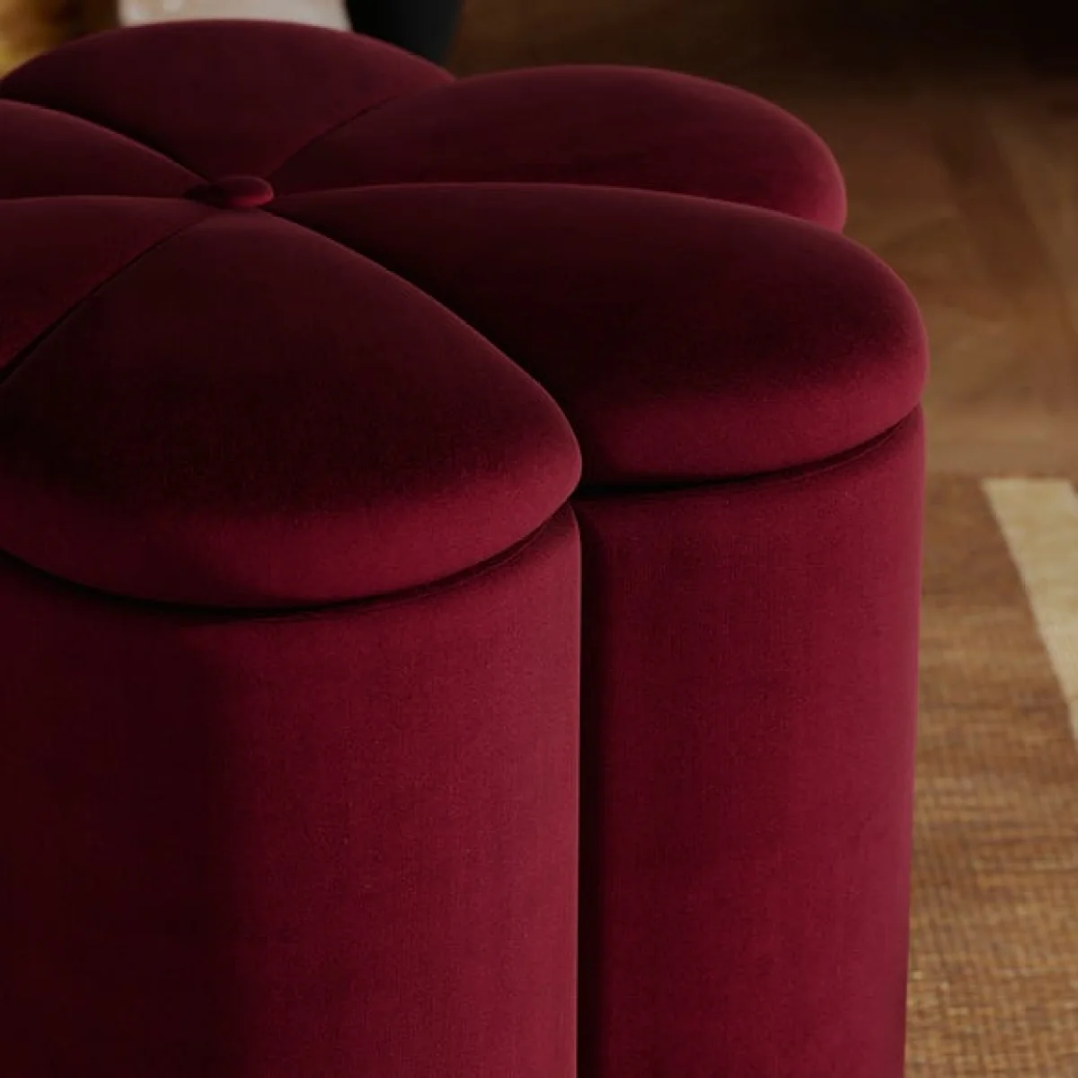 Flower Velvet Storage Footstool – image 4