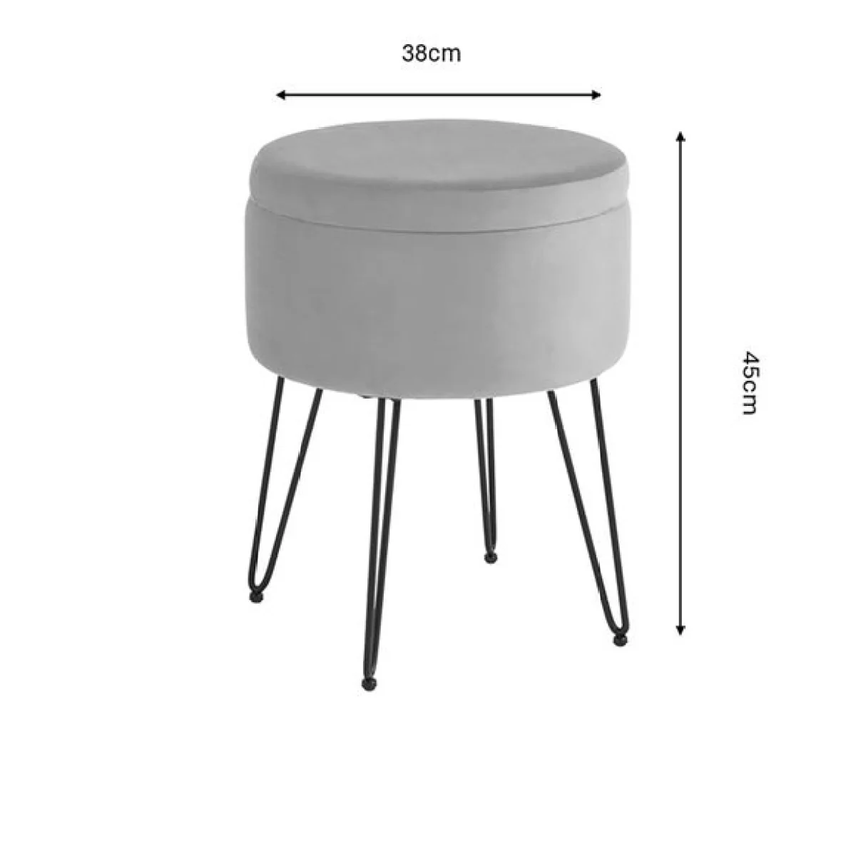 Return - Avery Velvet Storage Footstool – image 8