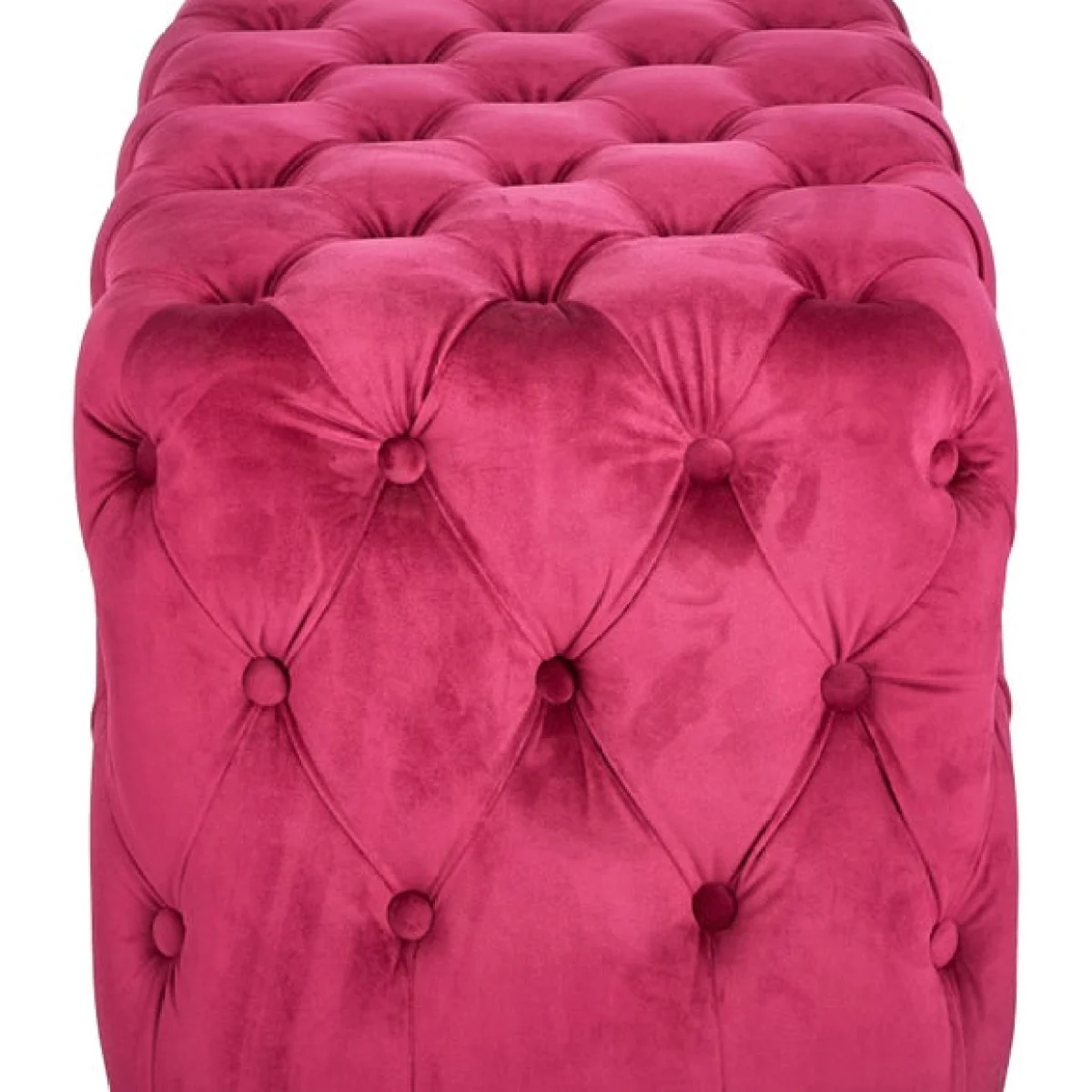 Return - Seraphina Velvet Buttoned Footstool, Raspberry Pink – image 4