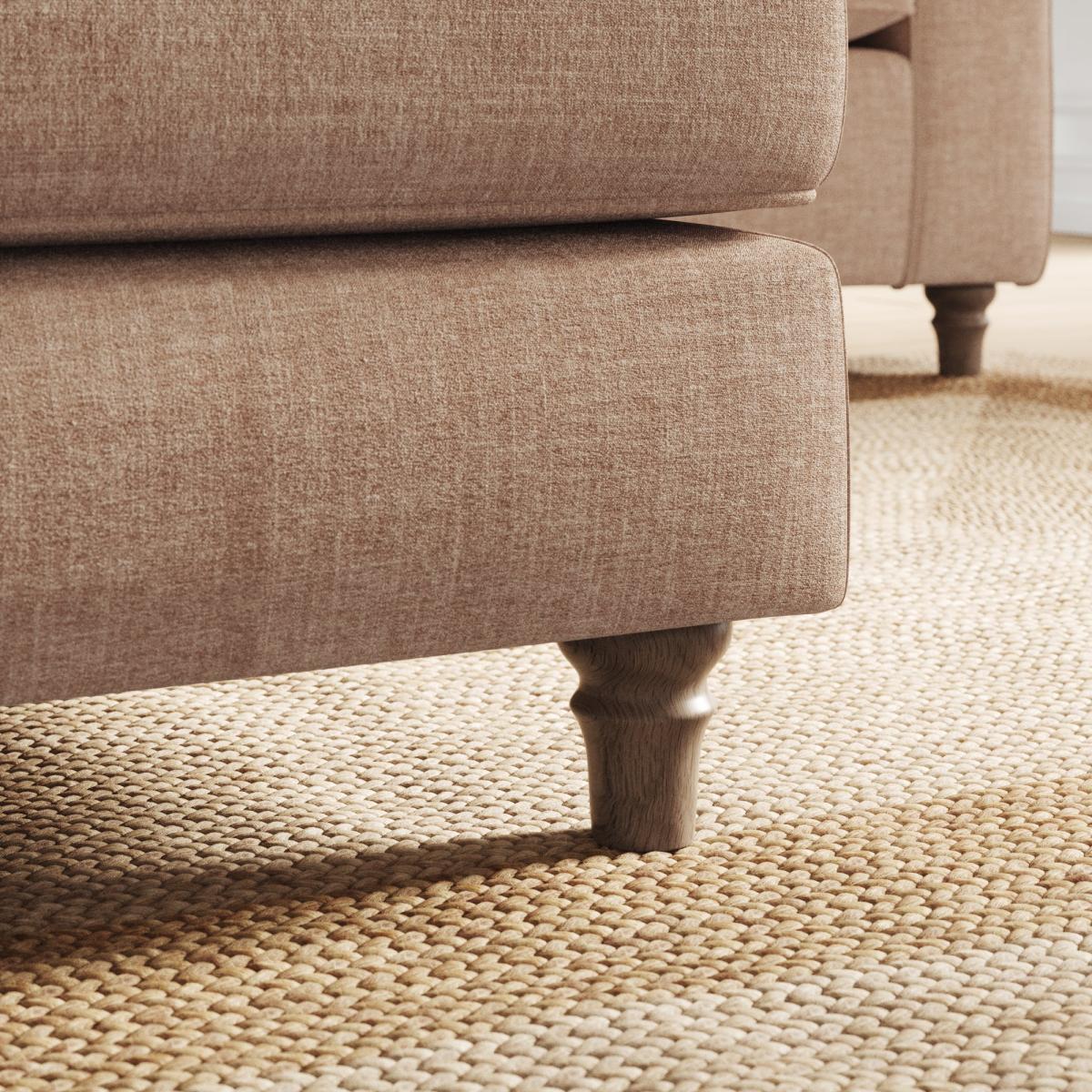 Flori Footstool, Tonal Plush Chenille Soft Clay – image 4