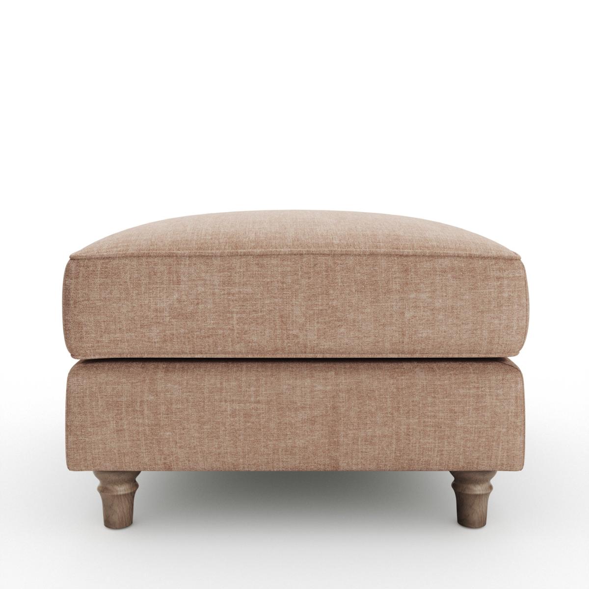 Flori Footstool, Tonal Plush Chenille Soft Clay – image 7