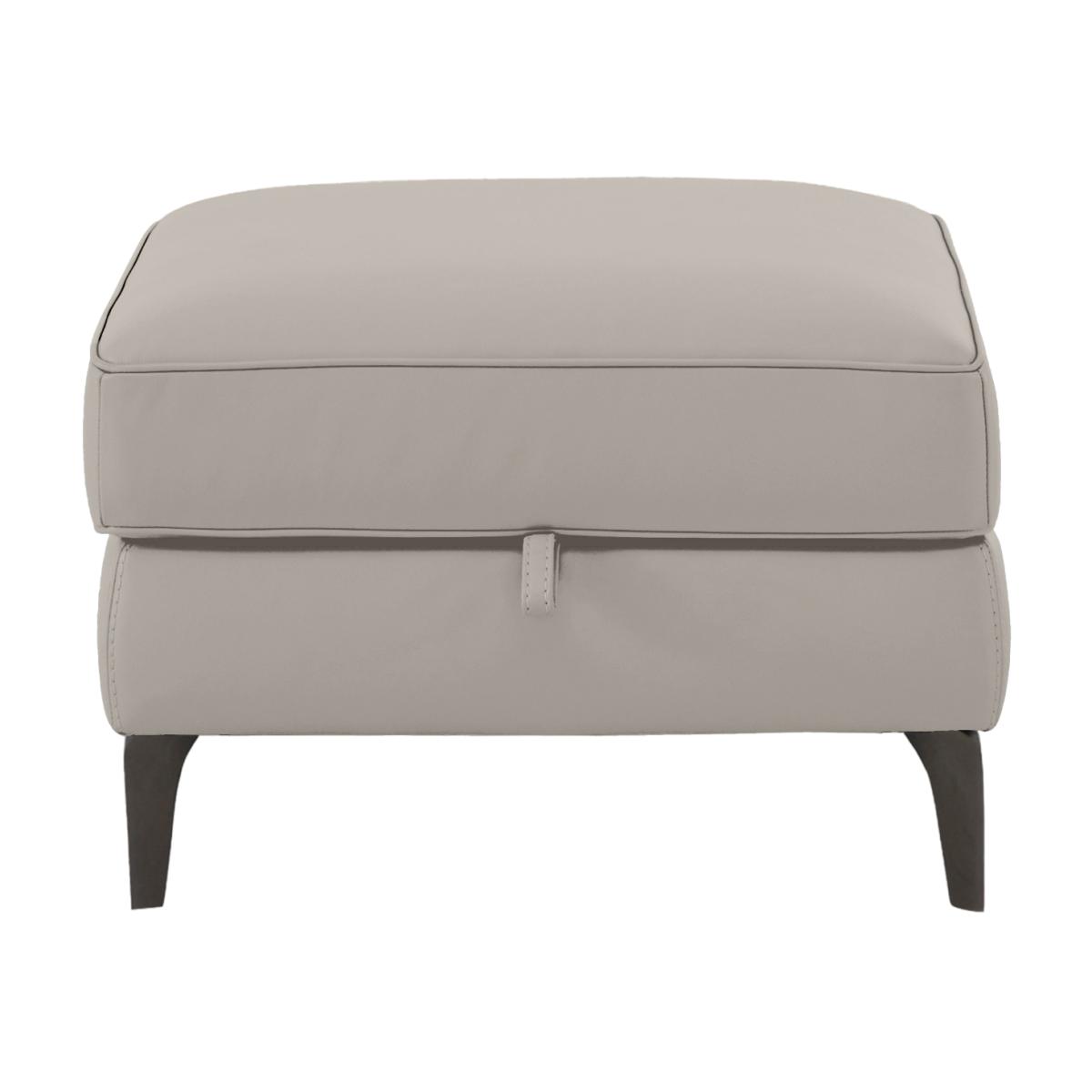 Homestage Leather Storage Footstool - Feather – image 1