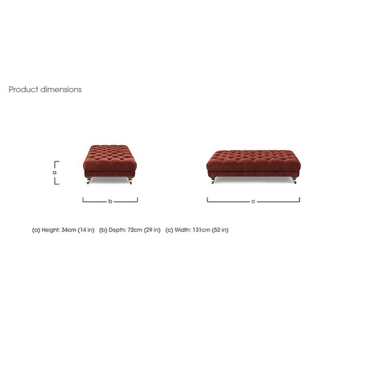Wallace Fabric Rectangular Footstool with Castors – image 3