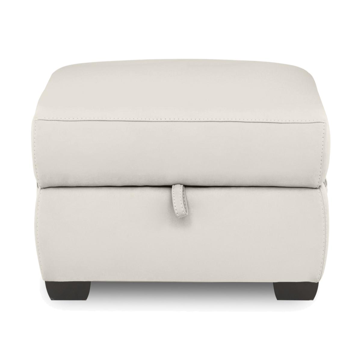 Brescia Leather Storage Footstool - Frost – image 1