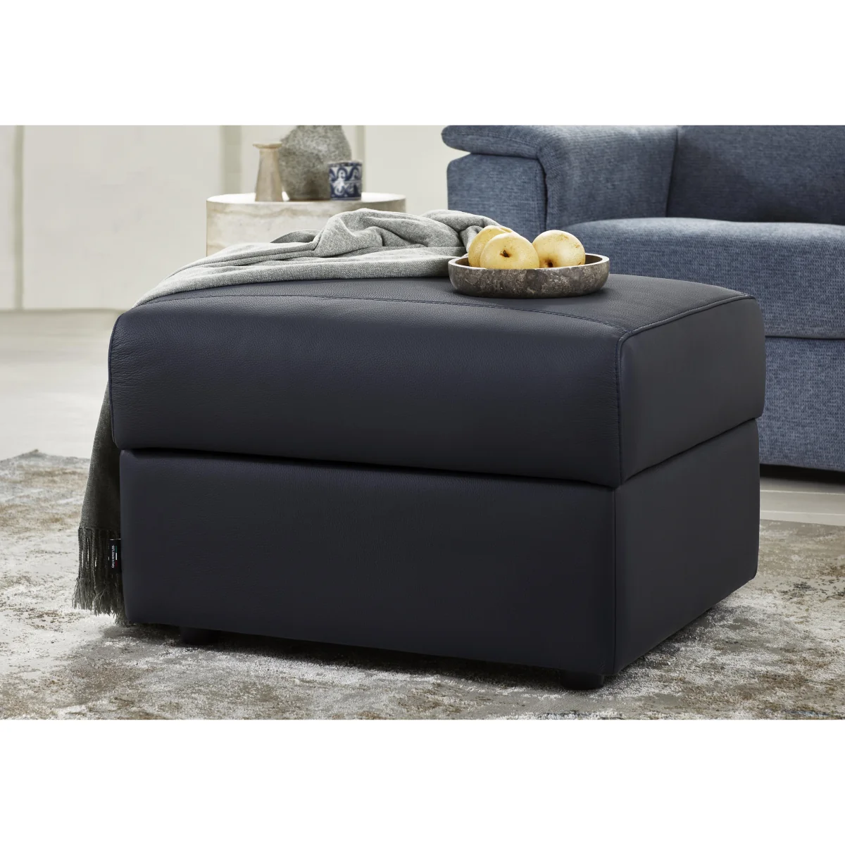 Nicoletti - Canto Rectangular Leather Storage Footstool - Torello Tortora – image 2