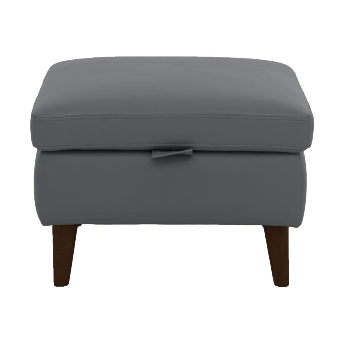 Morgan Leather Storage Footstool - Granite – image 1