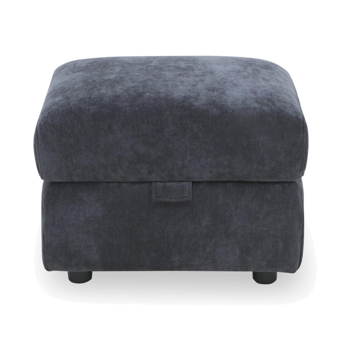 Panache Fabric Storage Footstool - Manhattan Indigo – image 1