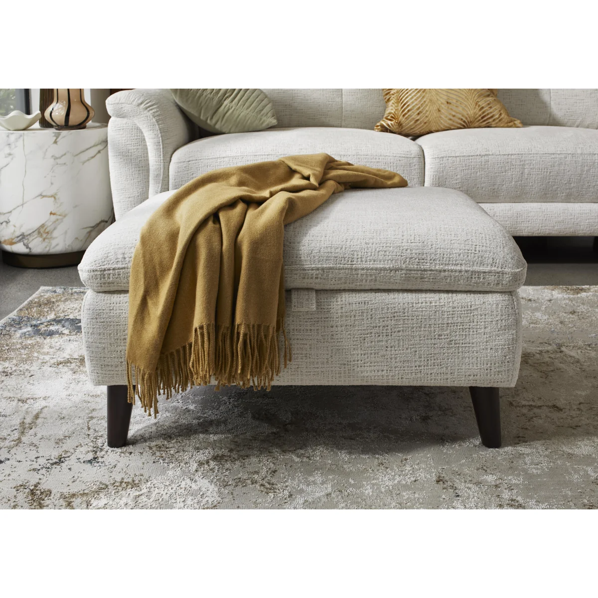Chantilly Fabric Storage Footstool - Aston Navy – image 2