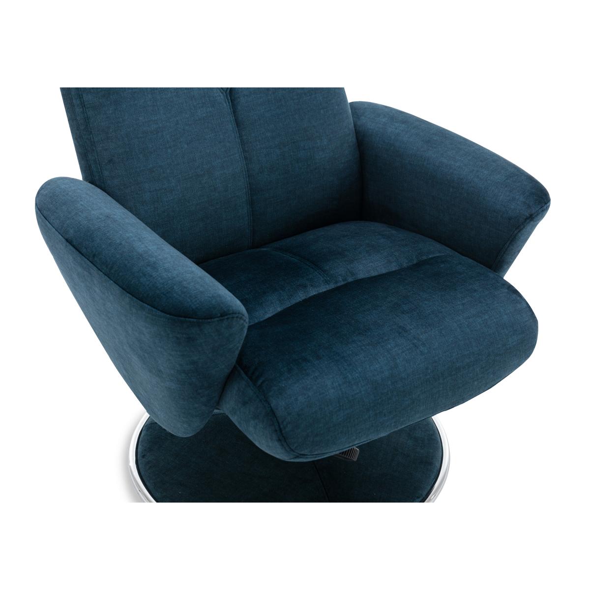 Nice Fabric Swivel Recliner Chair and Footstool - Graphite – image 5