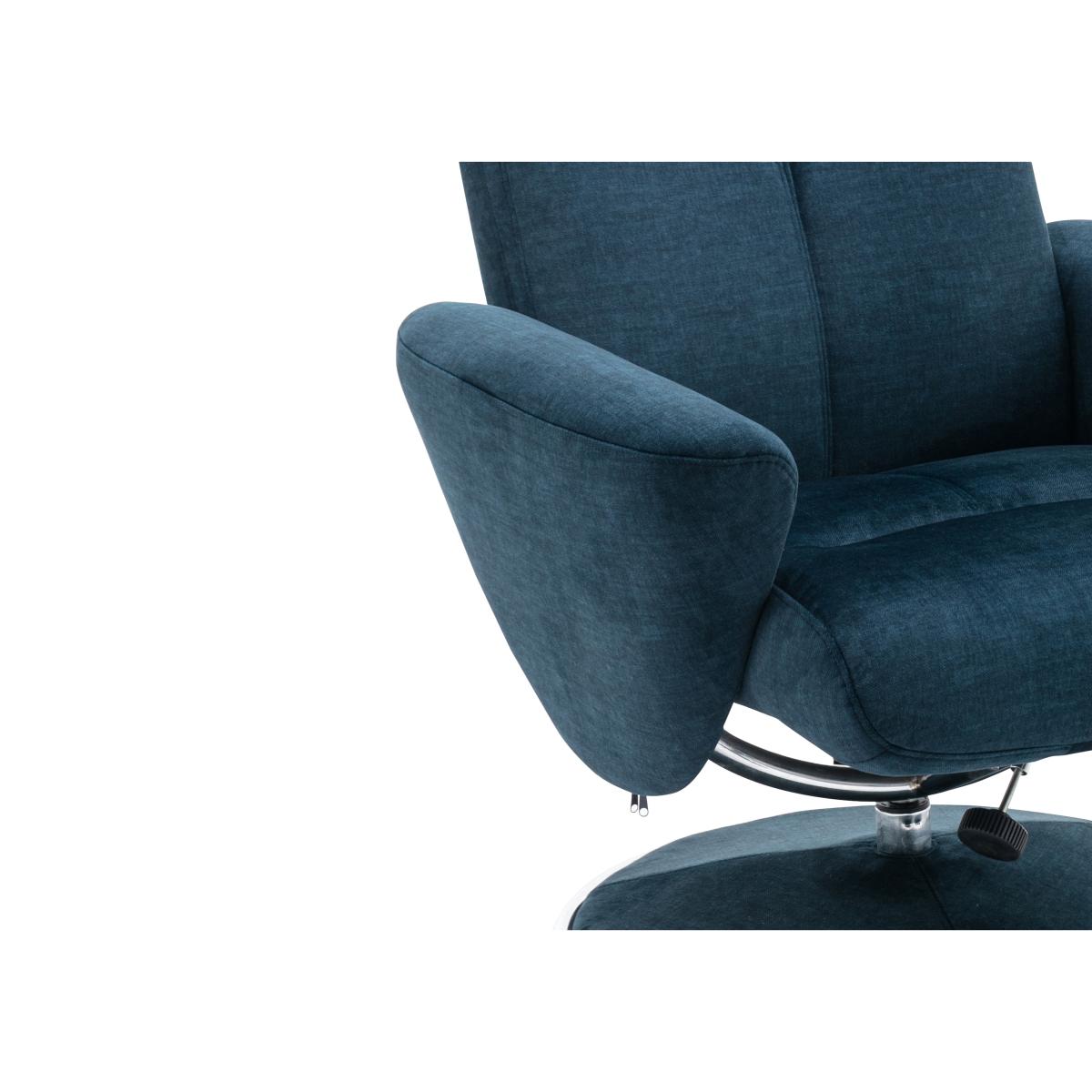 Nice Fabric Swivel Recliner Chair and Footstool - Graphite – image 6