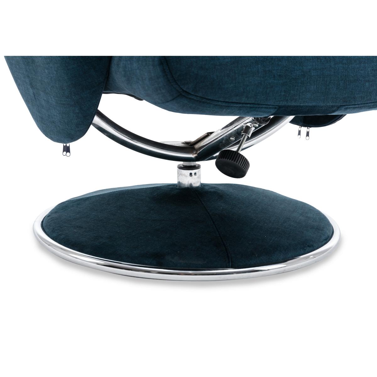 Nice Fabric Swivel Recliner Chair and Footstool - Graphite – image 7