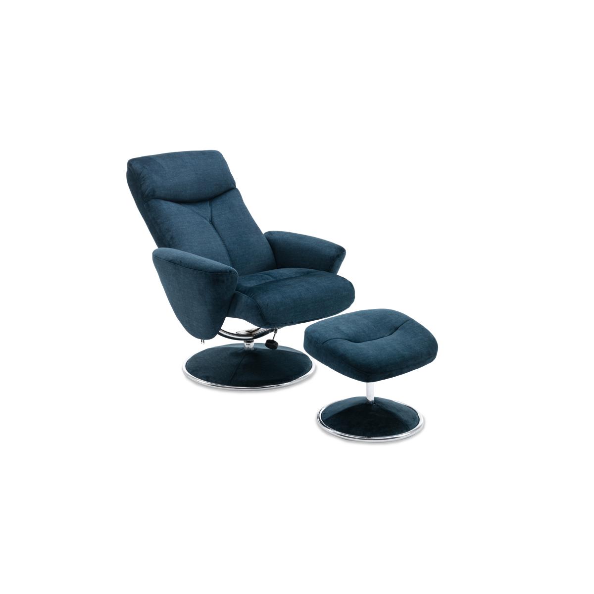 Nice Fabric Swivel Recliner Chair and Footstool - Graphite – image 8