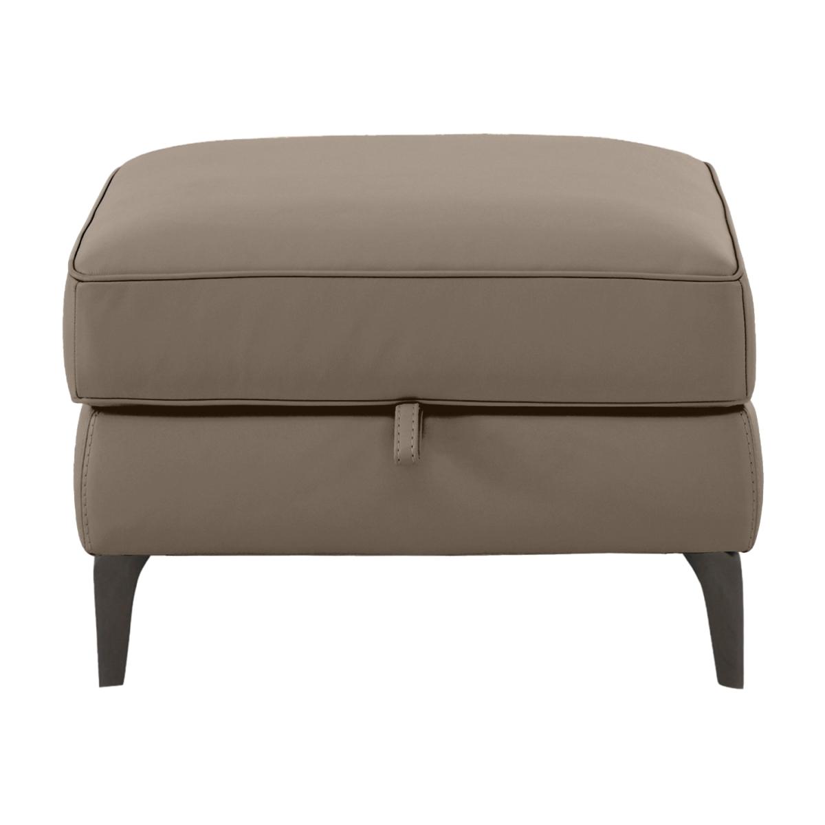 Homestage Leather Storage Footstool - Bark – image 1