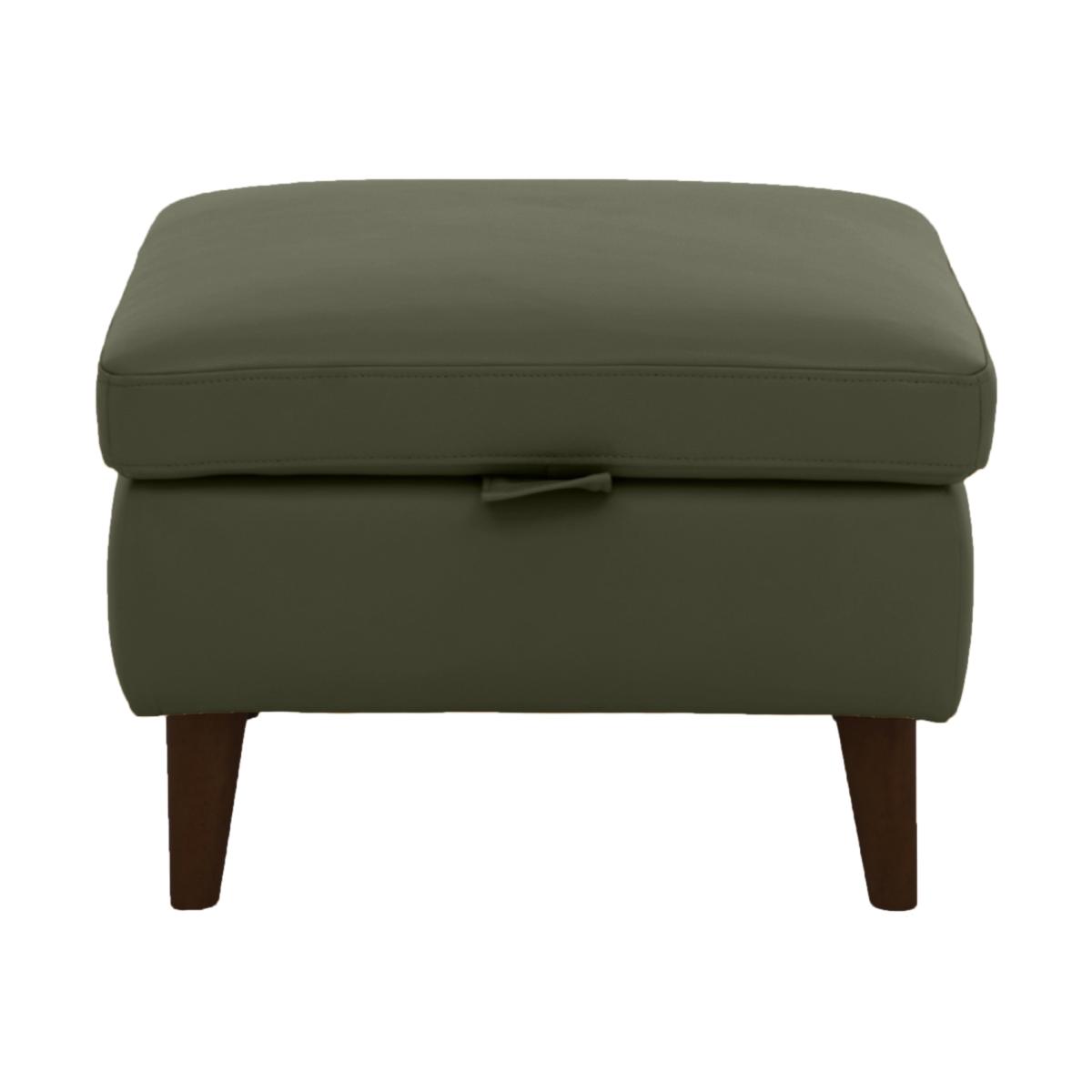 Morgan Leather Storage Footstool - Oslo Pine – image 1