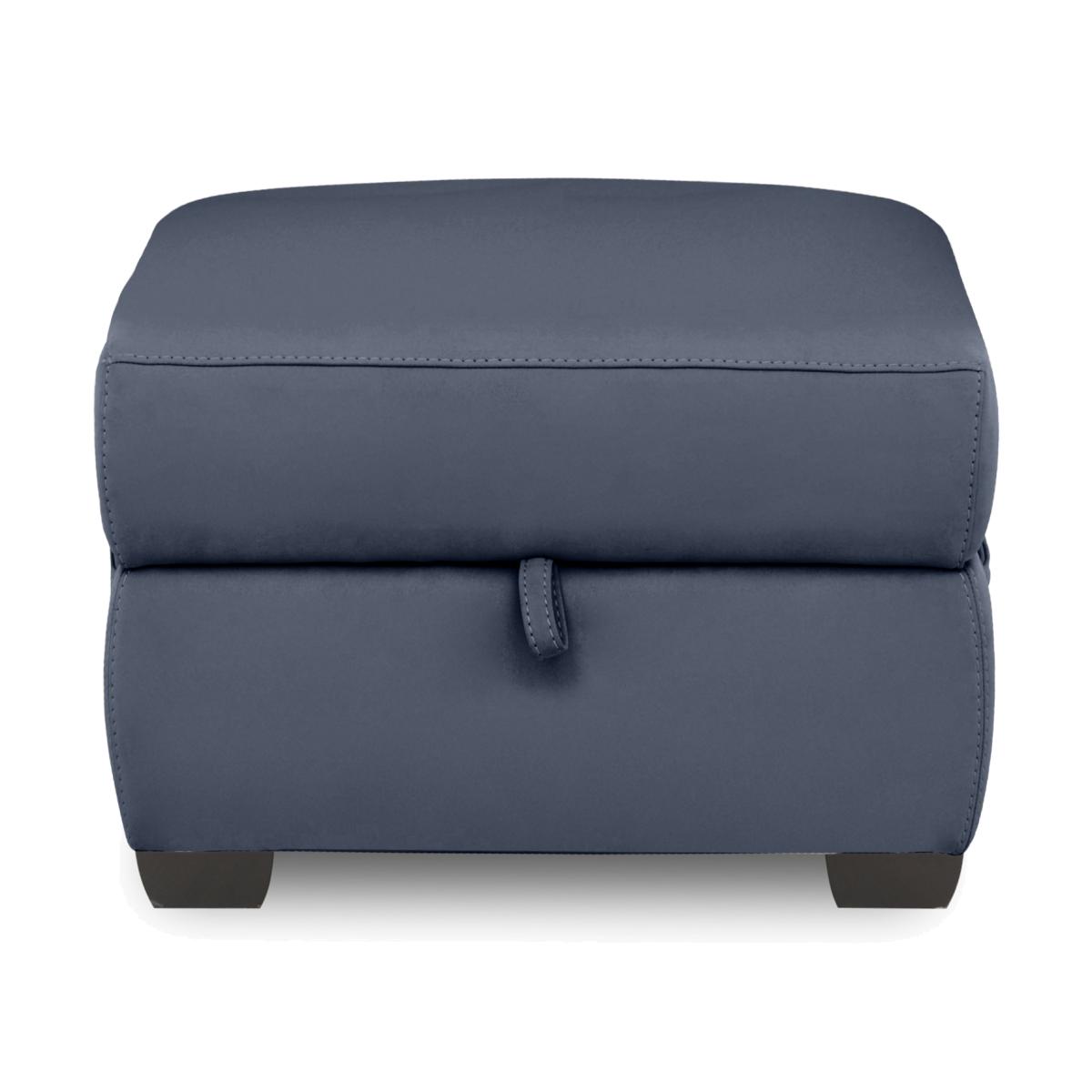 Brescia Leather Storage Footstool - Ocean – image 1