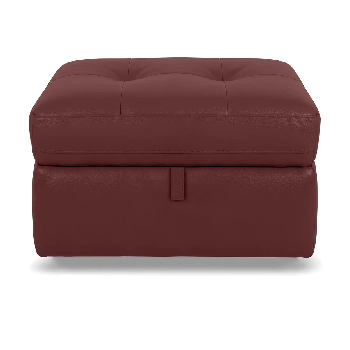World of Leather - Drift Leather Storage Footstool - BV Deep Red - Living Room Furniture - In Time for Christmas – image 1