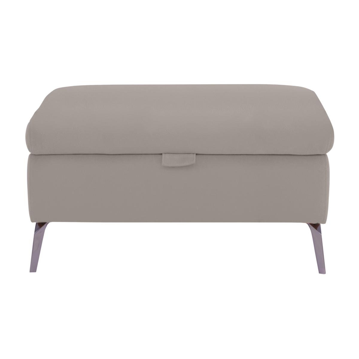 Jude Leather Storage Footstool - Lead Grey – image 1