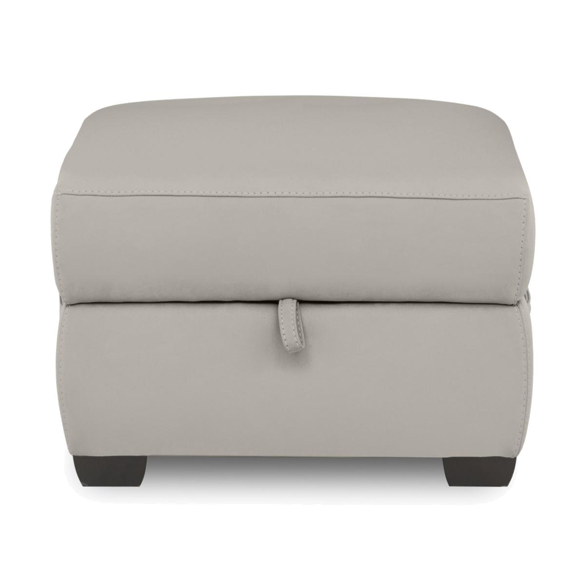Brescia Leather Storage Footstool - Feather – image 1