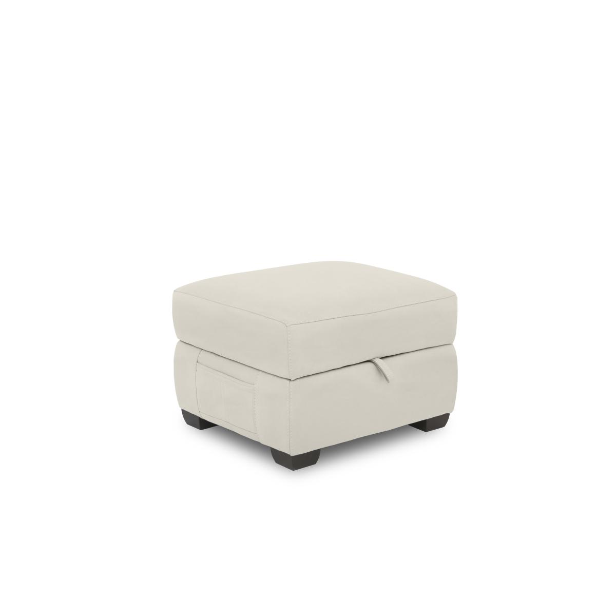 Brescia Leather Storage Footstool - Sleet – image 2