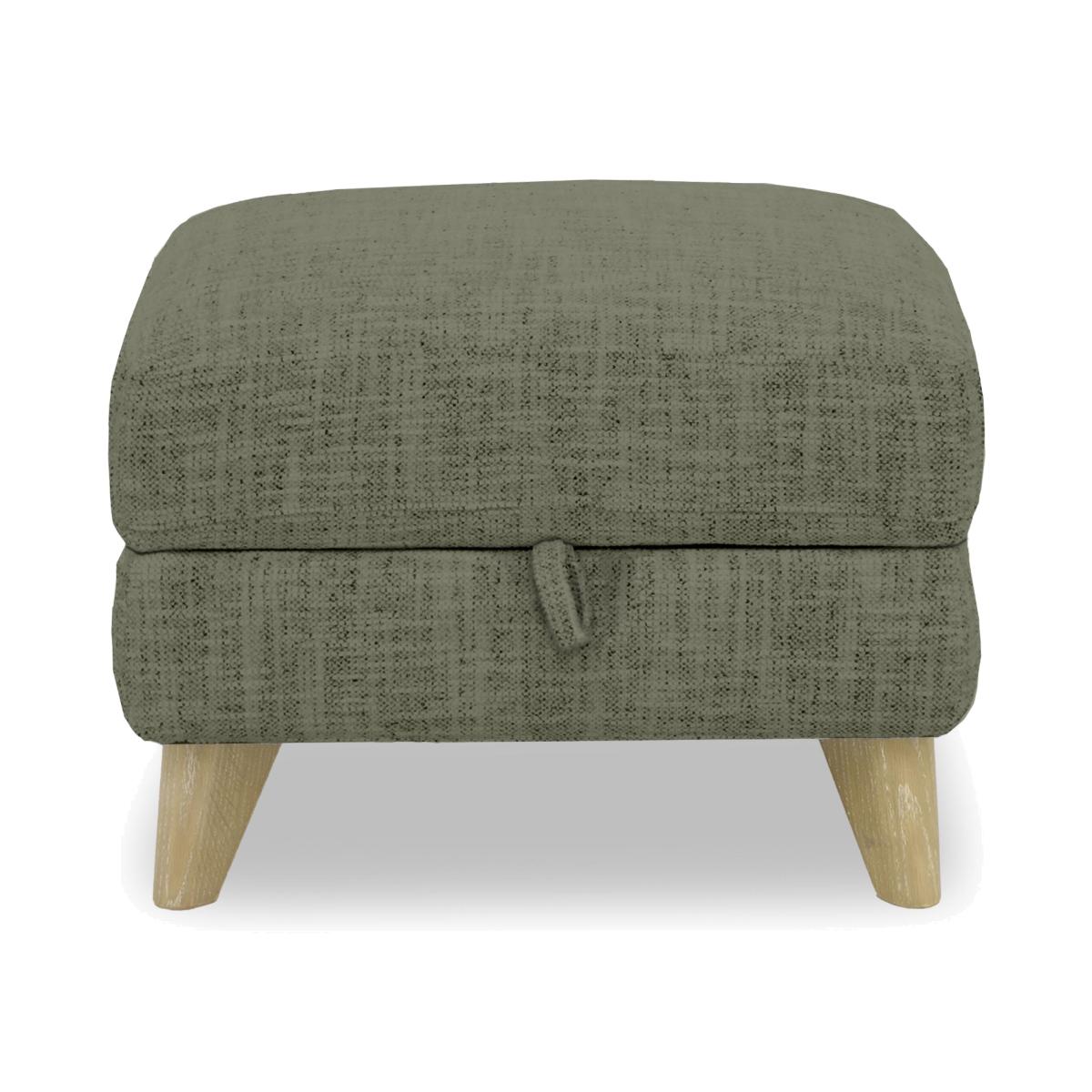 Malmo Fabric Storage Footstool - Olive Green – image 1