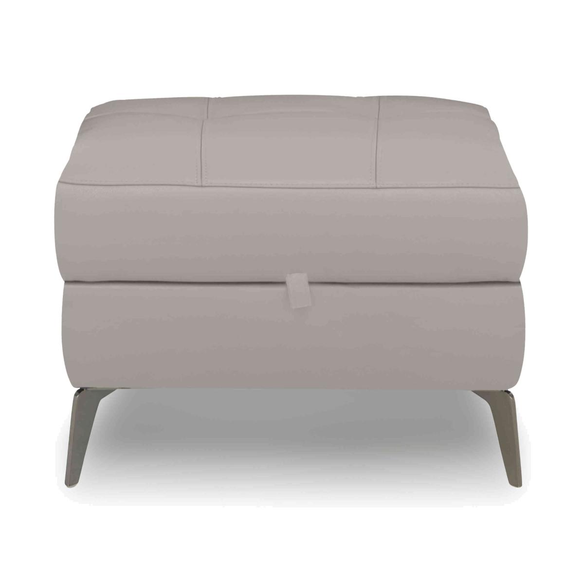Lecce Leather Storage Footstool - Feather – image 1