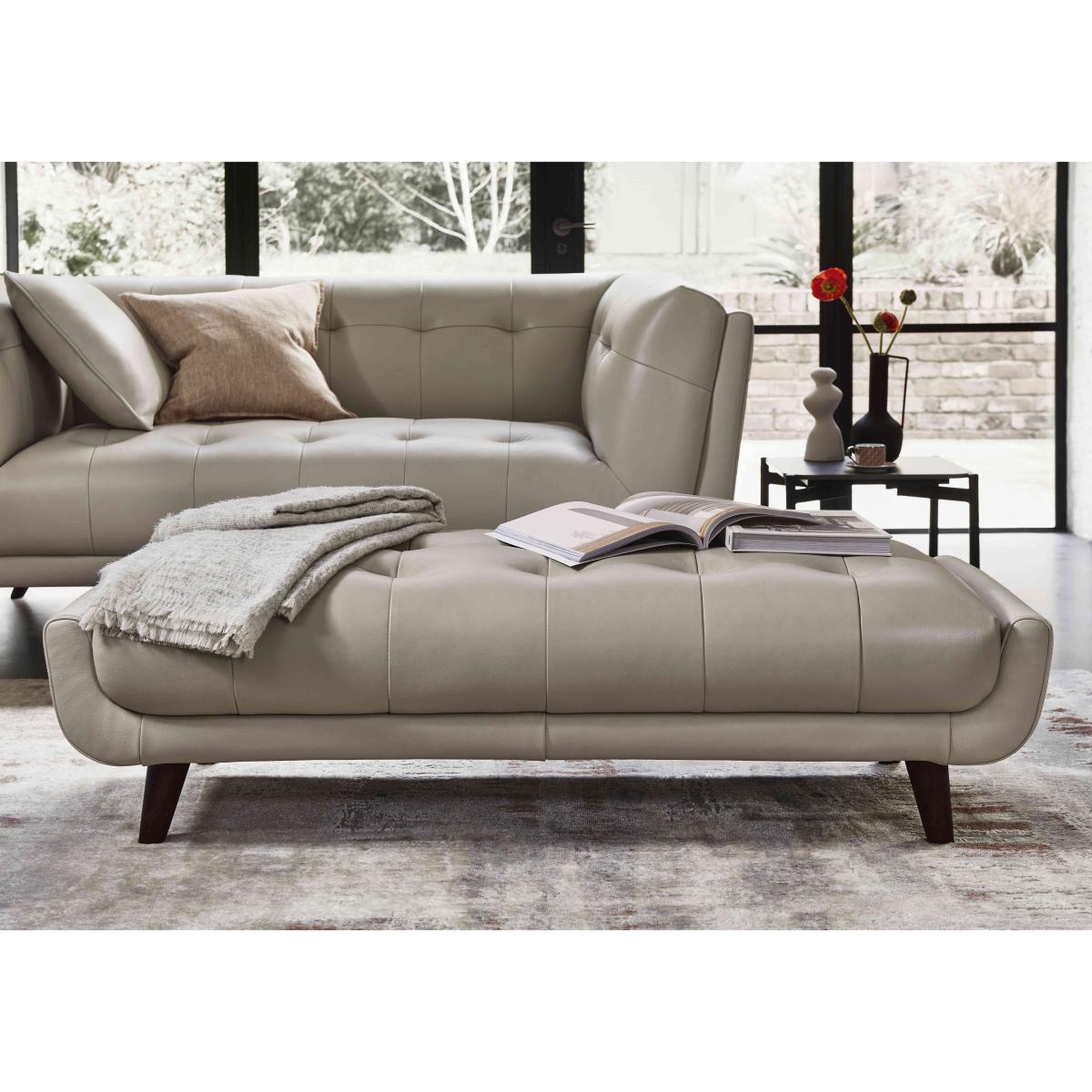 Rene Large Leather Footstool - Montana Navy – image 2