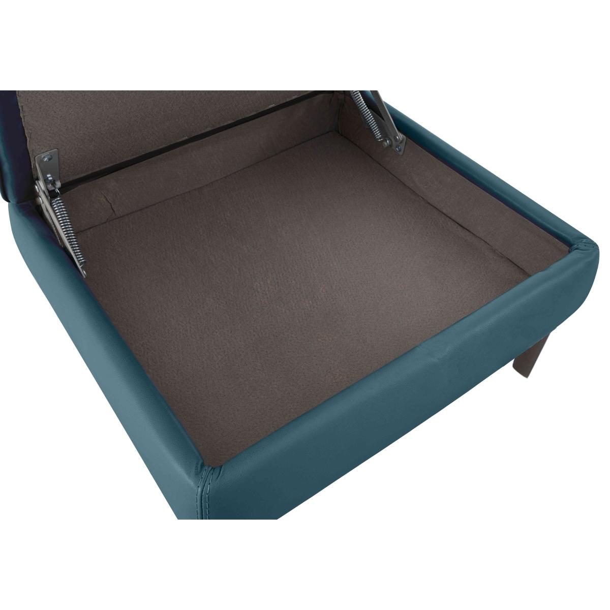 Homestage Leather Storage Footstool - Shale Grey – image 3