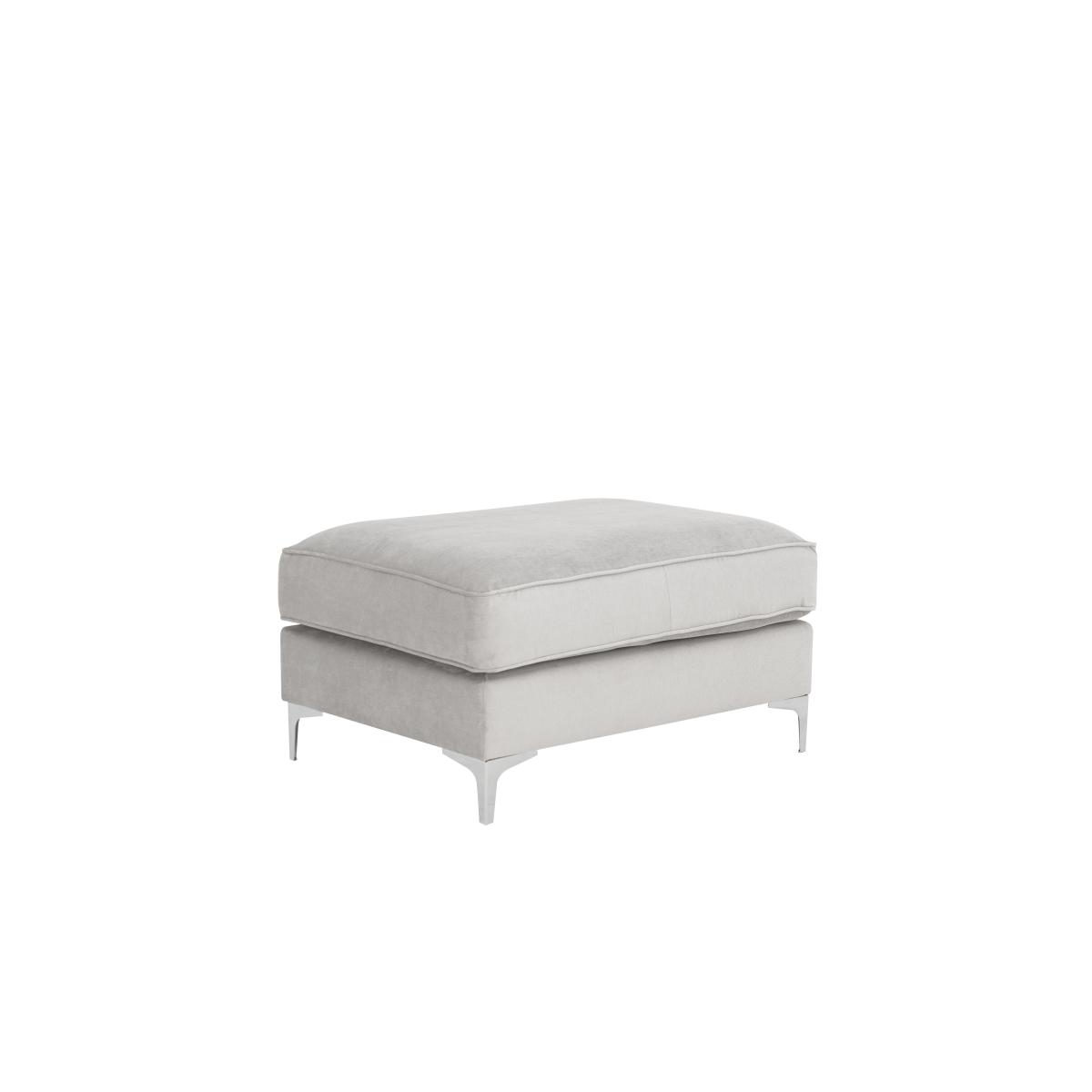 Legend Fabric Footstool - Kingston Beige with Chrome Feet – image 3